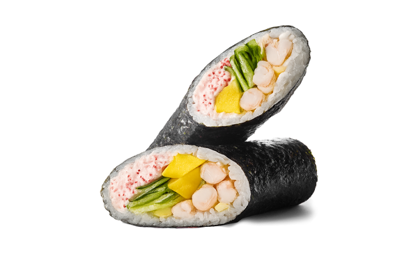 Суші шаурма з манго та креветками