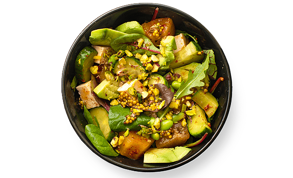 Веганський салат з авокадо та ананасами